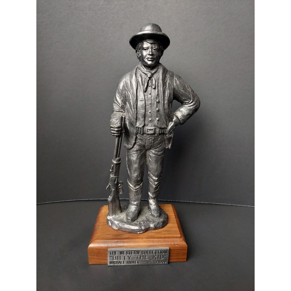 MICHAEL RICKER Signed Pewter Billy The Kid 1991 Western Collection 628/1000